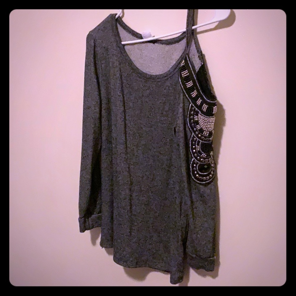 Cold shoulder sweater